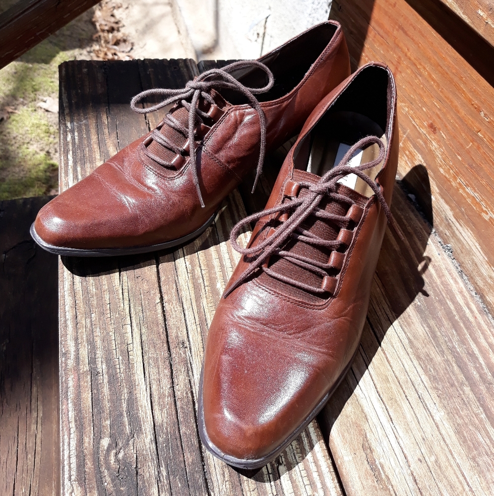 80s Wesley & Co. Leather Retro Heels Size 10